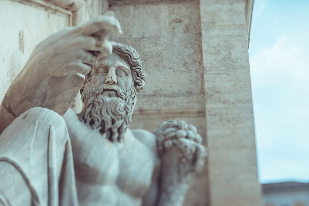 White marble sculpture of mythological figure in classical style, symbolizing cultural heritage and the artistic legacy of marble sculpture across civilizations.